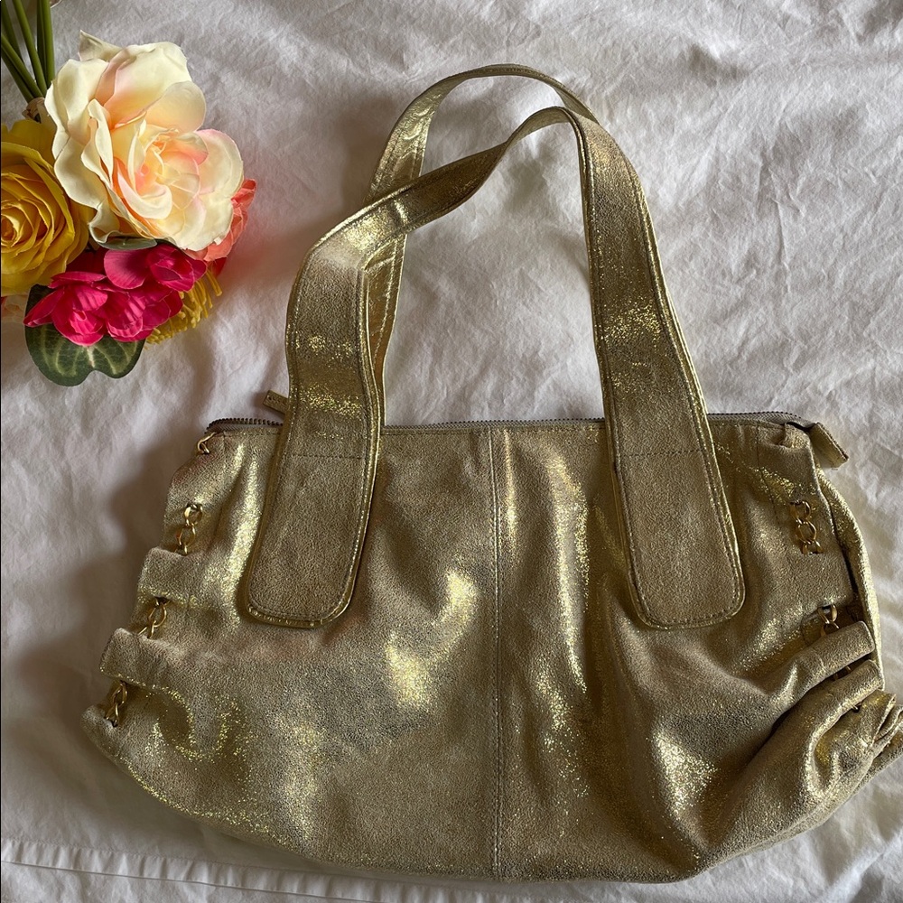 Sabina New York Genome Leather Gorgeous Gold Women's Handbag
